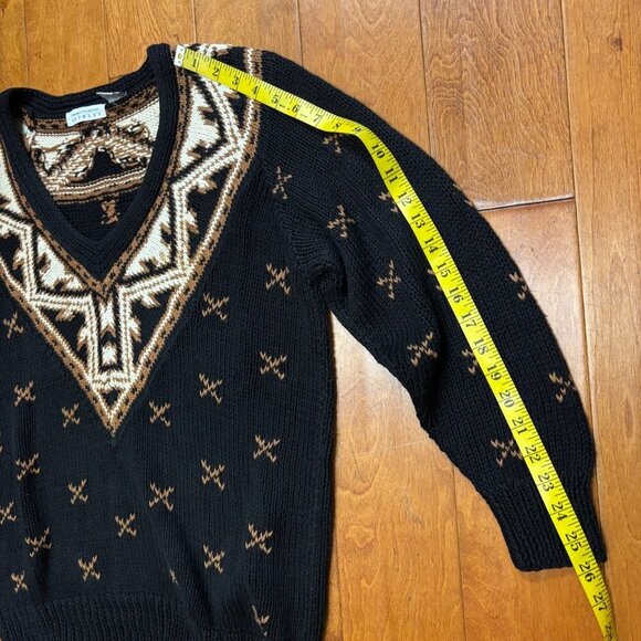 Vintage Campagnie Internationale Express Fair Isle Sweater Women Sz Medium Ramie - Picture 15 of 15